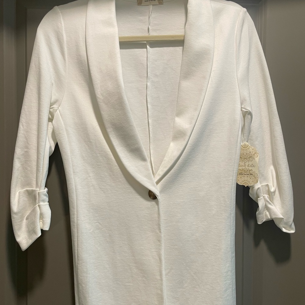 Altar'd State Ivory Blazer with Rolled Sleeves
